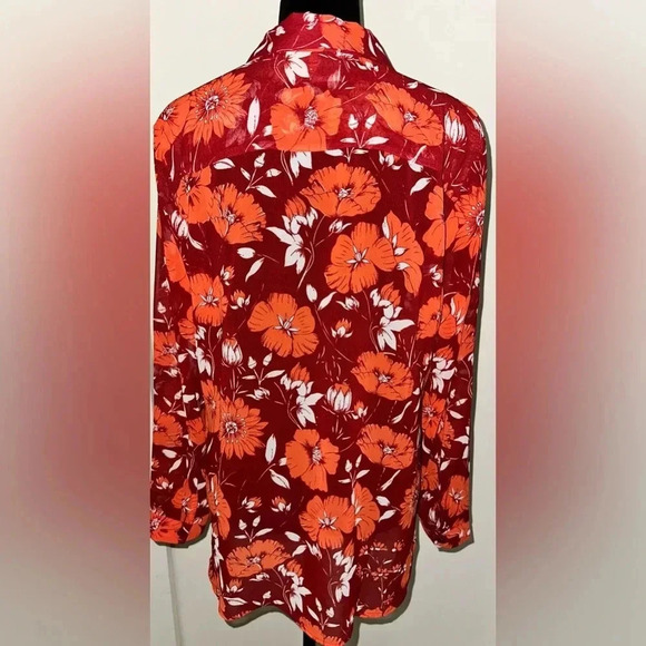 CABI Hothouse Floral Print Button-up Collar Blouse - Picture 5 of 6